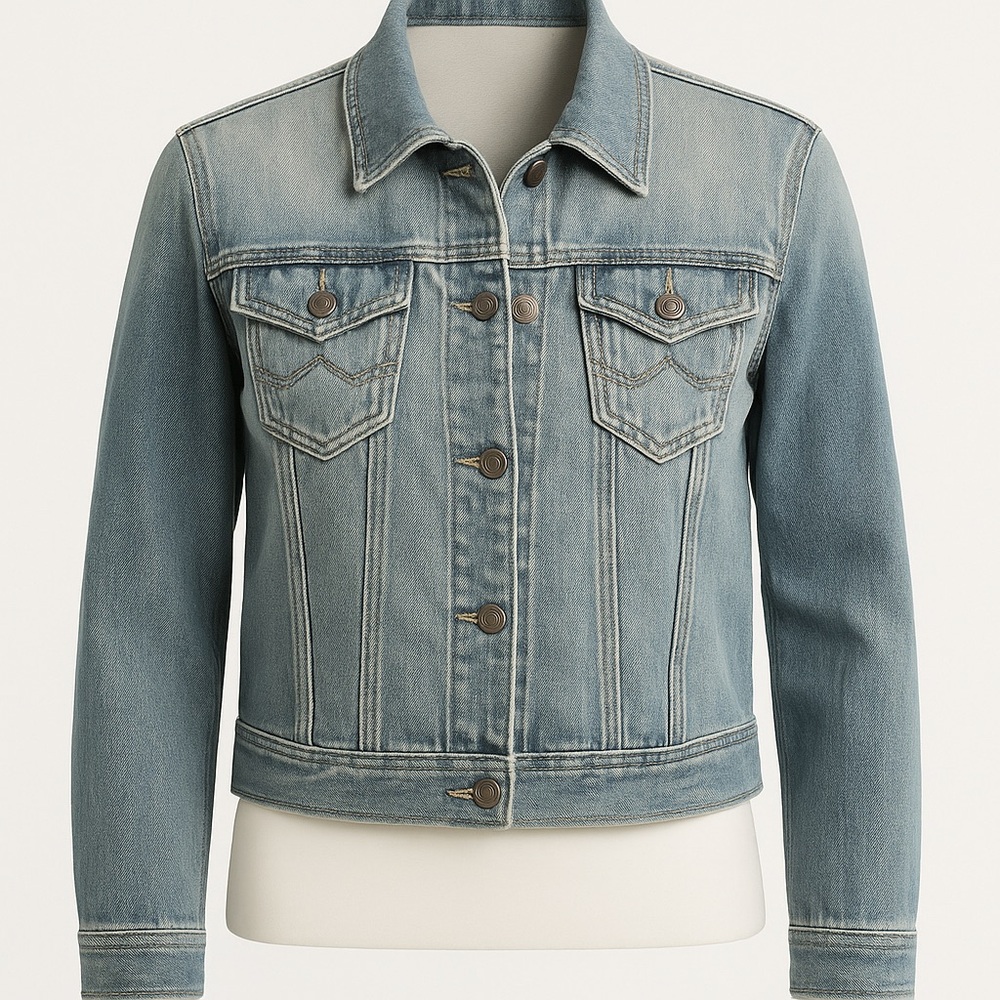 Old Navy Classic Denim Jean Jacket Women’s Size M – 100% Cotton Blue Wash